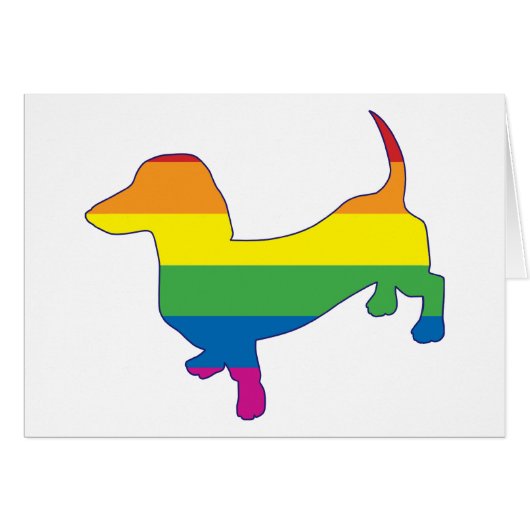 Gay Pride Dachshund/Wiener Cards (Front Horizontal)