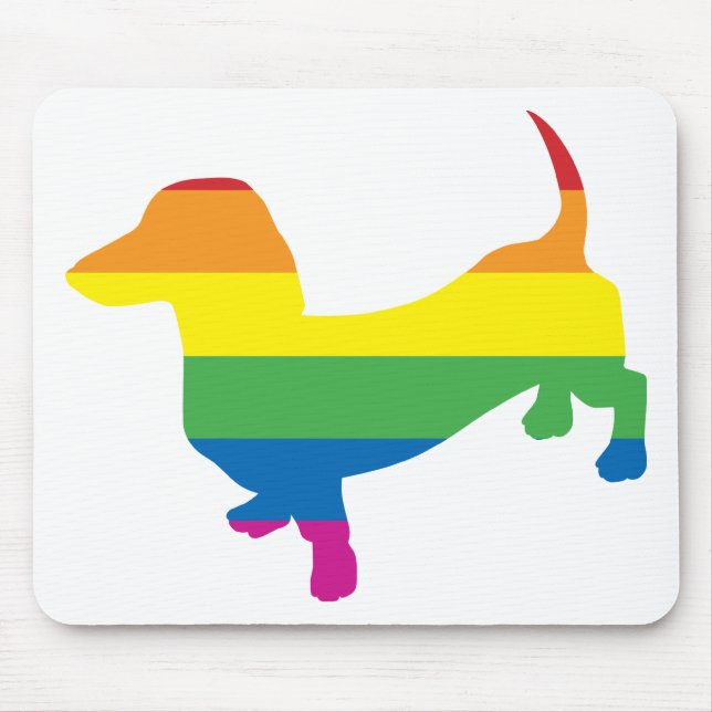 Gay Pride Dachshund/Wiener Mouse Pad (Front)