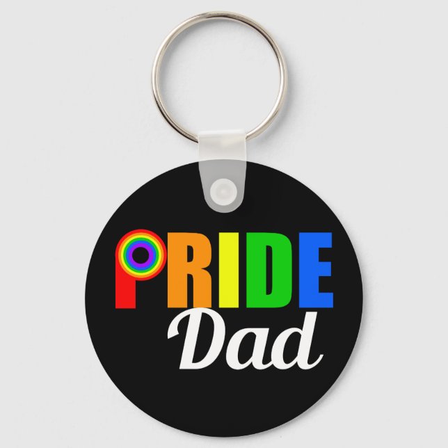 Gay Pride Dad Keychain (Front)