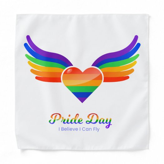 Gay Pride day Heart Wing I Believe I Can Fly  Groc