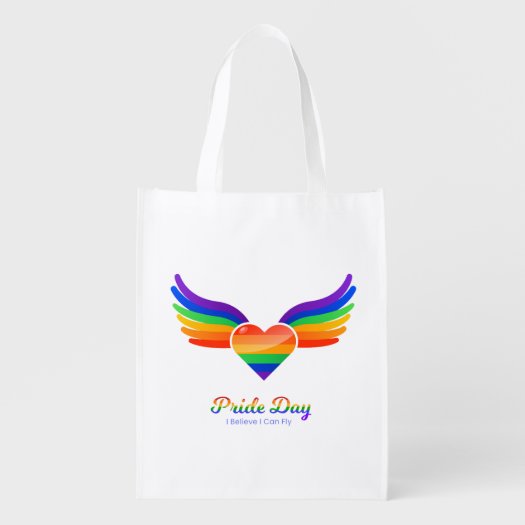 Gay Pride day Heart Wing I Believe I Can Fly 