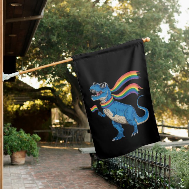 Gay Pride Dino Trex Rainbow Flag Lgbt Ally  (In SItu)