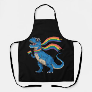 Gay Pride Dino Trex Rainbow Flag Lgbt Ally Apron
