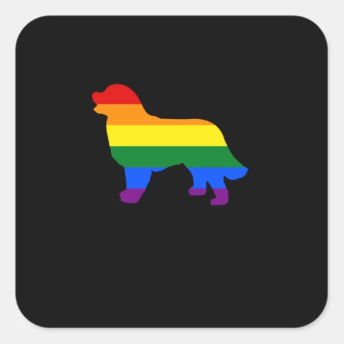 Gay Pride Dog Bernese Mountain Dog Gay Pride Dog Square Sticker