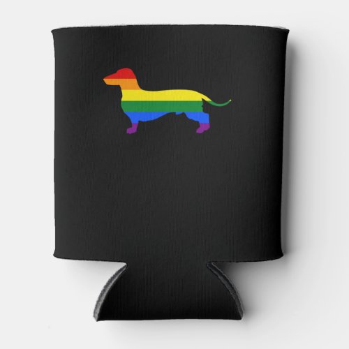 Gay Pride Dog Dachshund Rainbow Flag Can Cooler