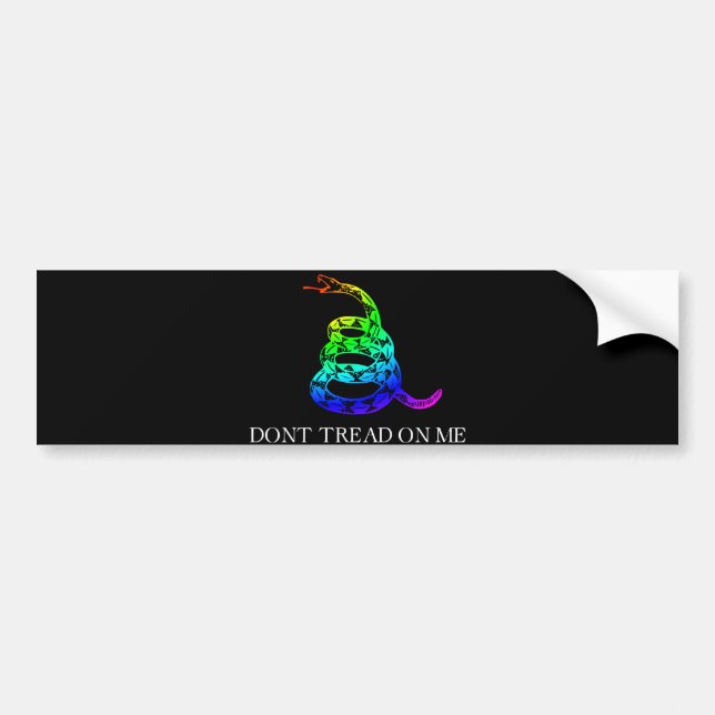 Gay Pride Dont Tread on Me Bumper Sticker (Front)
