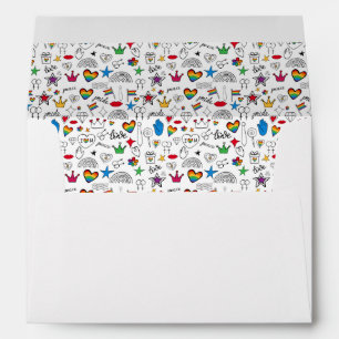 Gay Pride Doodle Pattern Envelope