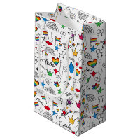 Gay Pride Doodle Pattern Small Gift Bag