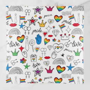 Gay Pride Doodle Pattern Trinket Tray