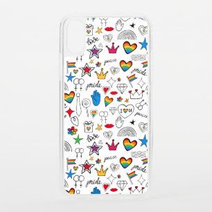 Gay Pride Doodle Pattern iPhone XS Case
