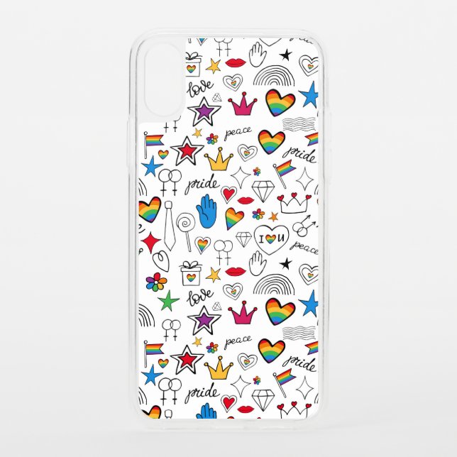 Gay Pride Doodle Pattern Uncommon iPhone Case (Back)