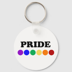 Gay Pride Dots LGBT Rainbow Keychain