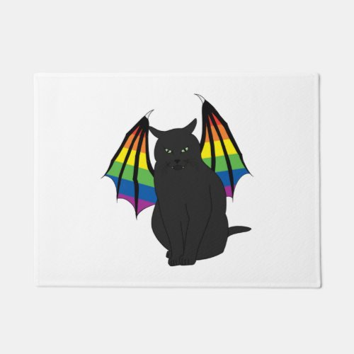 Gay Pride Dragon Cat Classic T_Shirt Doormat