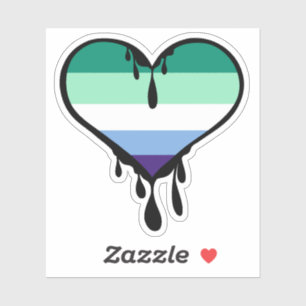 Gay Pride Dripping Heart Sticker