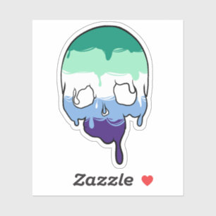 Gay Pride Dripping Skull Sticker