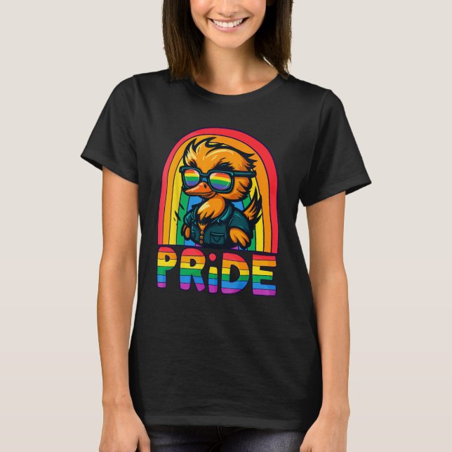 Gay Pride Duck LGBT Cute Duck Rainbow LGBT Gay All T-Shirt (Front)
