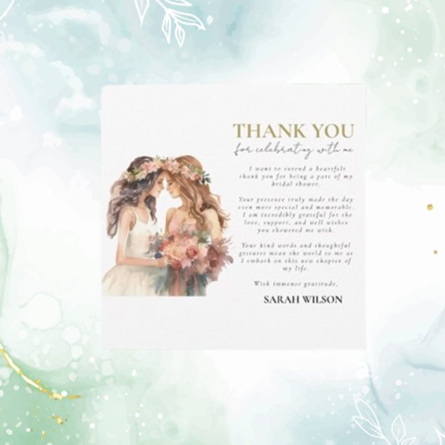 Gay Pride Elegant Blush Wedding Thank You (Express heartfelt gratitude with our elegant blush Gay Pride wedding thank you cards—perfect for sha)