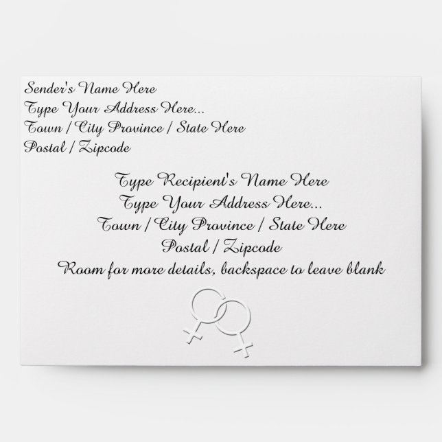 Gay Pride Envelopes Personalized Same-Sex Love (Front)