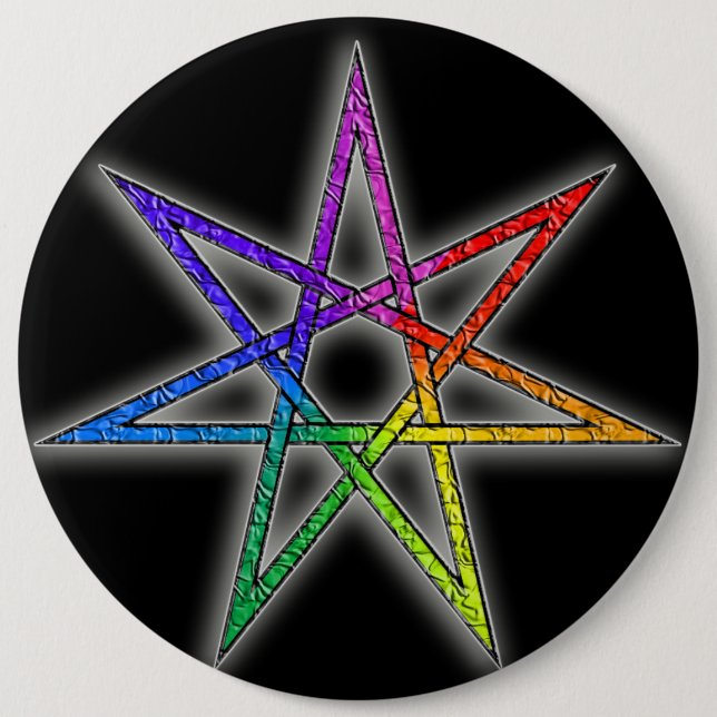 Gay Pride Fairy Star Pinback Button (Front)