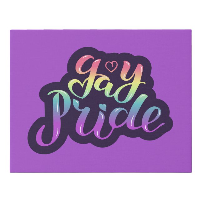 Gay Pride Faux Canvas Print (Front)