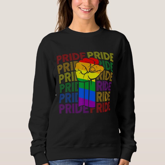 Gay Pride Fist Bump Lgbt - Lgbtq Lesbian Lgbt Mont Sweatshirt (Front)