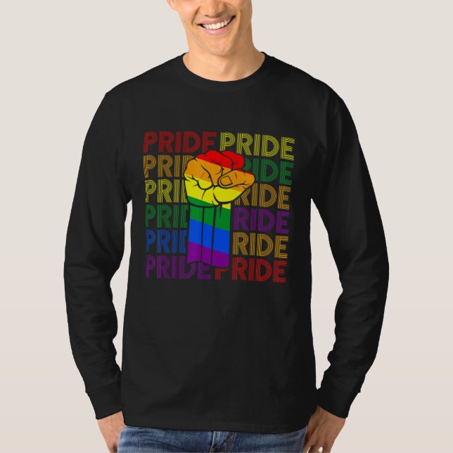 Gay Pride Fist Bump Lgbt - Lgbtq Lesbian Lgbt Mont T-Shirt (Front)