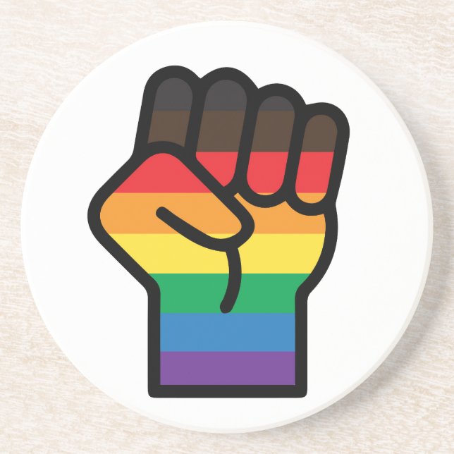 Gay Pride Fist Coaster (Front)