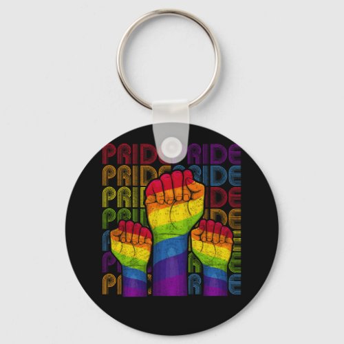 Gay Pride Fist LGBT Rainbow Supporter In Your Life Keychain