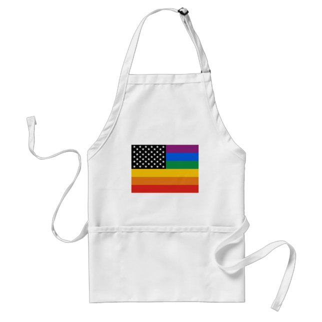 Gay Pride Flag Adult Apron (Front)