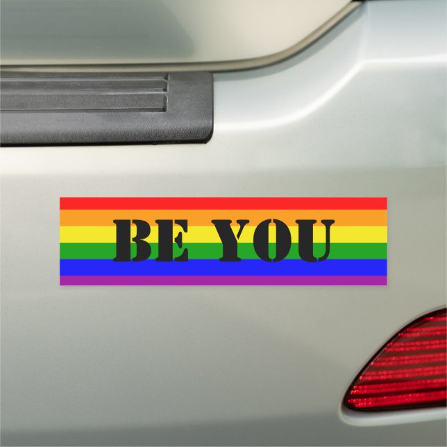 Gay Pride Flag Be You Car Magnet (In Situ)
