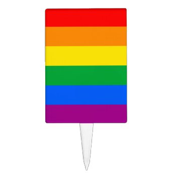 Gay Pride Flag Cake Topper by PrideFlags at Zazzle