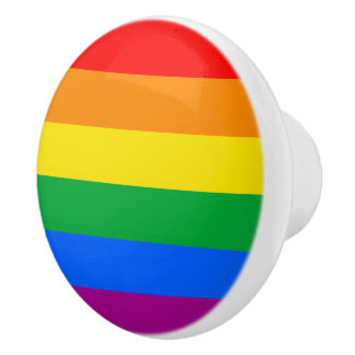 Gay Pride Flag Ceramic Knob