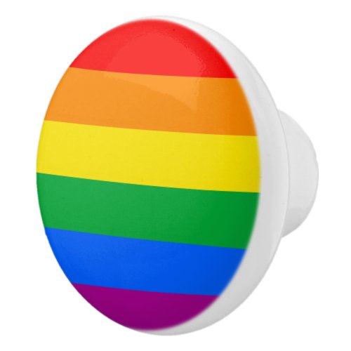 Gay Pride Flag Ceramic Knob