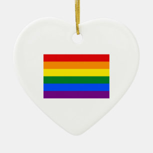 Gay Pride Flag Ceramic Ornament