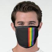 Gay Pride Flag colorful rainbow LGBT themed Face Mask (Worn Him)
