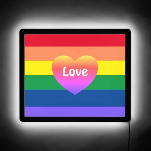 Gay Pride Flag Colorful Rainbow Love LGBTQ LED Sign