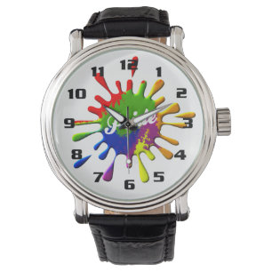 Gay Pride Flag Colors Splash Watch