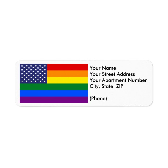 "GAY PRIDE FLAG" CUSTOMIZABLE LABEL (Front)