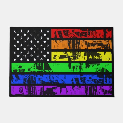 Gay Pride Flag Doormat