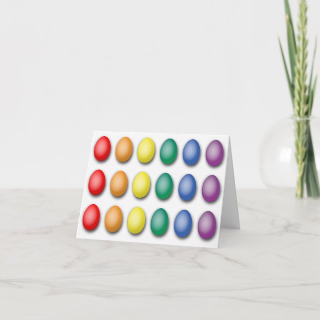 Gay Pride Flag Eggs Card (Front)