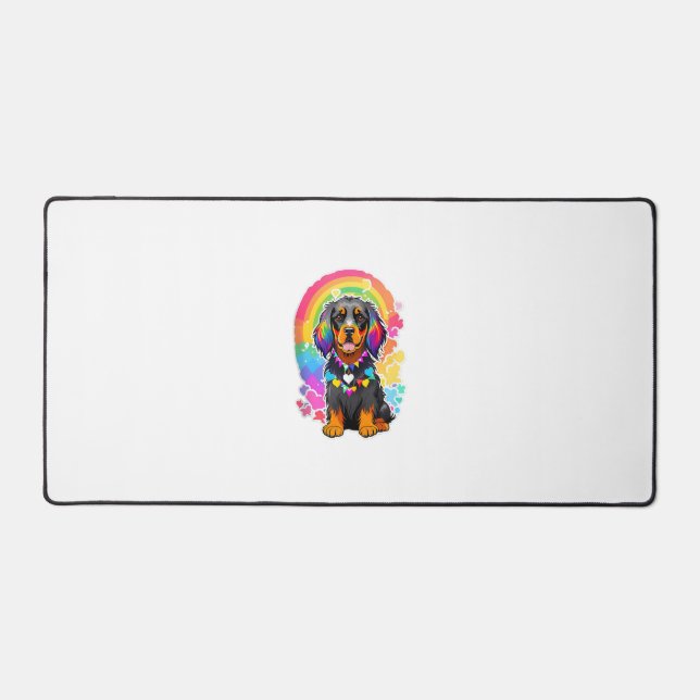 Gay Pride Flag Gordon Setter Dog Lover Rainbow Pri Desk Mat (Front)
