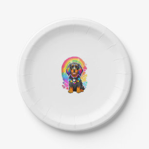 Gay Pride Flag Gordon Setter Dog Lover Rainbow Pri Paper Plates