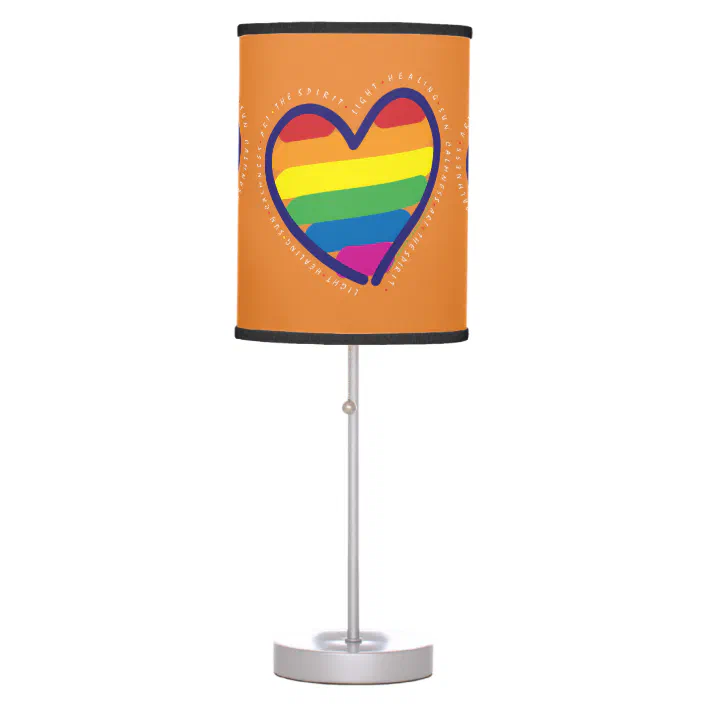 Pride Flag Heart Table Lamp, Heart Table Lamp