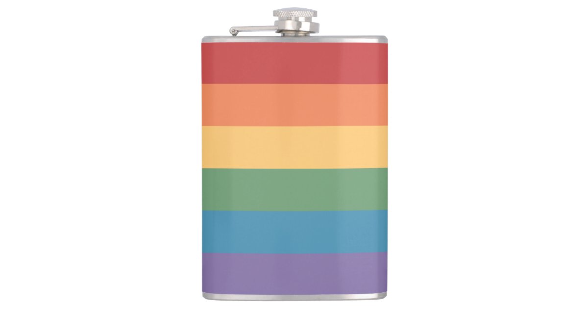 Gay Pride Flag Heathered Flask Zazzle