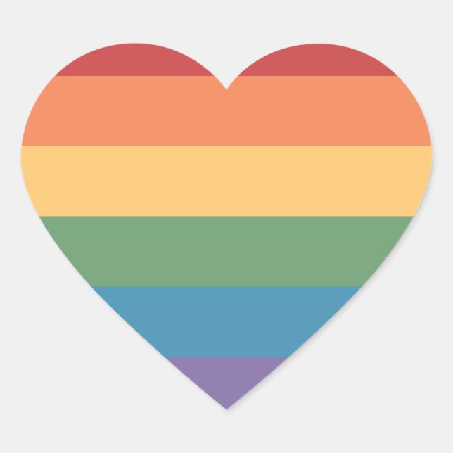Gay Pride Flag Heathered Heart Sticker (Front)