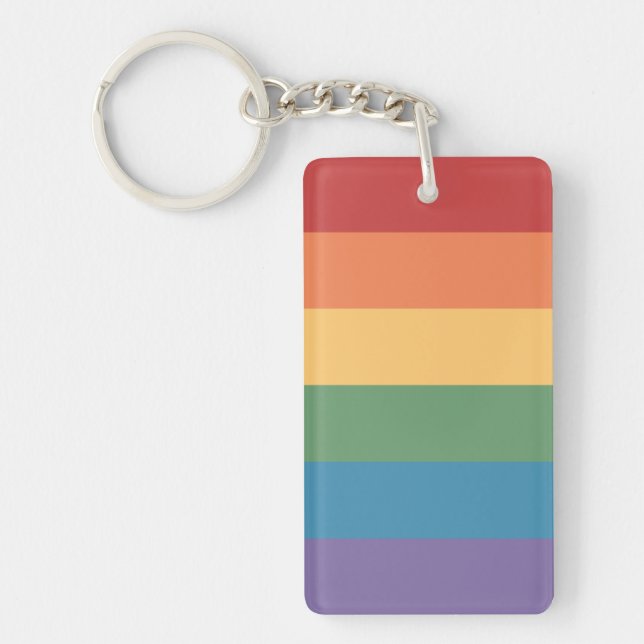 Gay Pride Flag Heathered Keychain (Front)