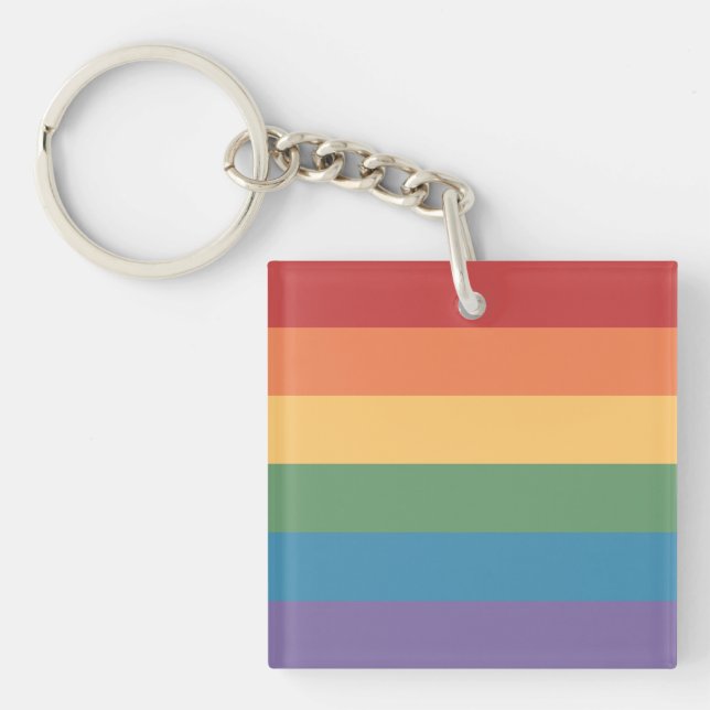 Gay Pride Flag Heathered Keychain (Front)