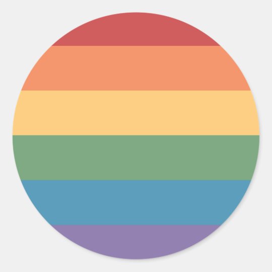 Gay Pride Flag Heathered Round Classic Round Sticker