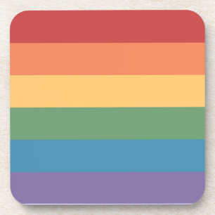Gay Pride Flag Heathered Square Beverage Coaster