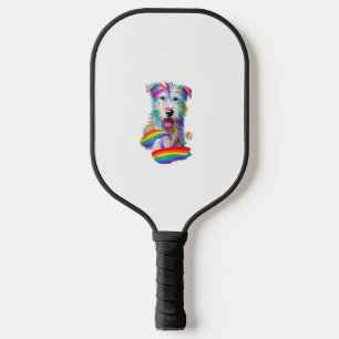 Gay Pride Flag Irish Wolfhound Dog Lover Rainbow P Pickleball Paddle